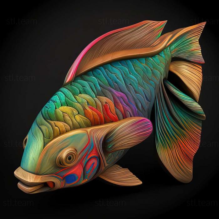 3D model Rainbow melanotenia Maccallocha fish (STL)
